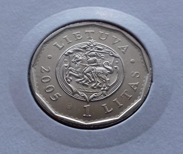 2005 1 lito moneta, skirta Lietuvos Didžiosios Kunigaikštystės valdovų rūmams - Image 2