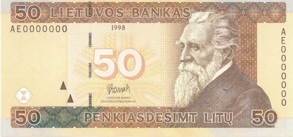 1998 50 litų lankstinukas