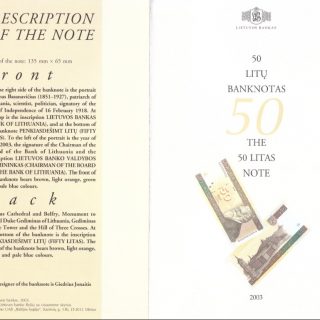 2003 50 litų lankstinukas