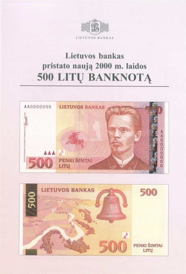 2000 500 litų skrajutė