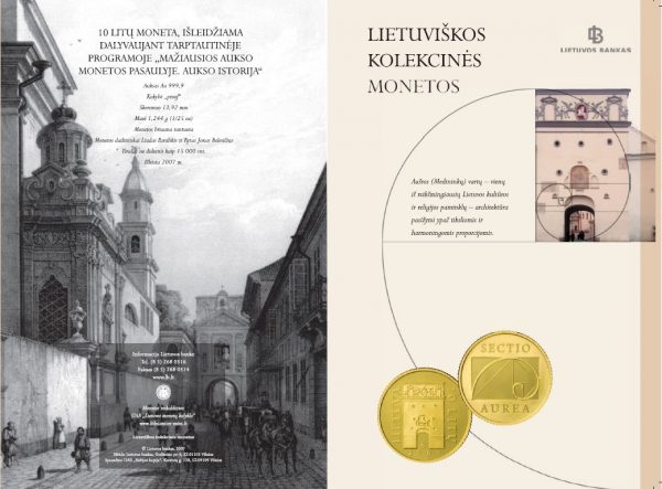 2007 Lankstinukas Mažiausios aukso monetos pasaulyje - aukso istorija