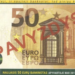50 eurų atpažinimo lankstinukas