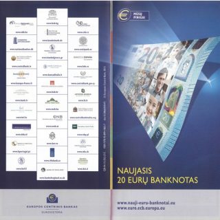 Naujasis 20 eurų banknotas lankstinukas