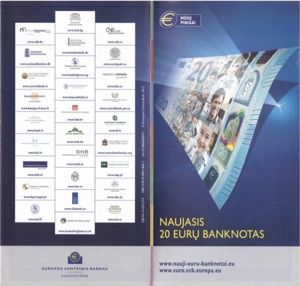 Naujasis 20 eurų banknotas lankstinukas