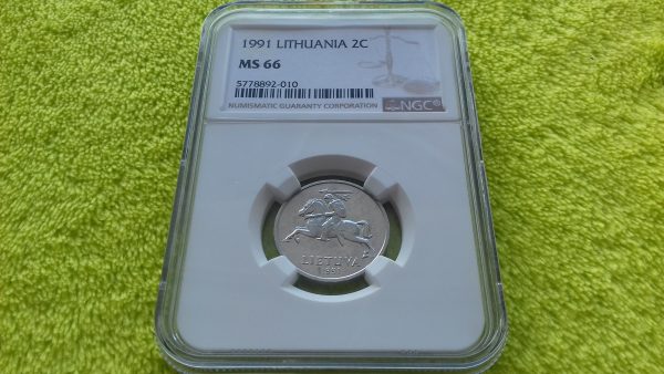 1991 2 centai MS 66