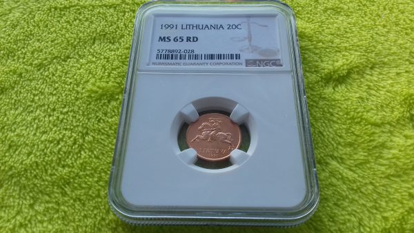 1991 20 centų MS 65 RD