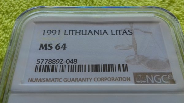 1991 1 litas MS 64 - Image 2