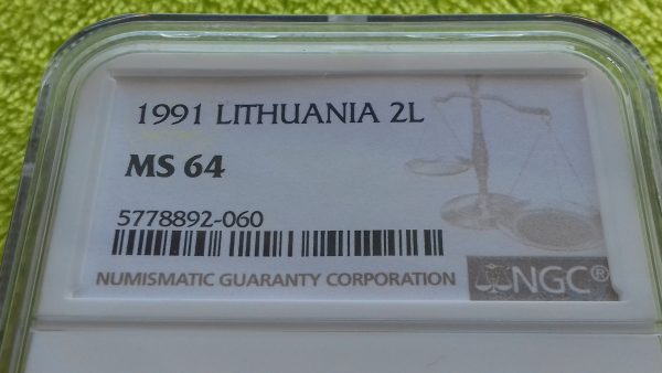 1991 2 litai MS 64 - Image 2