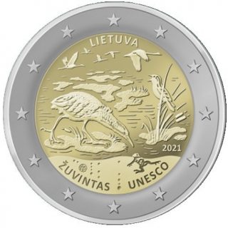 2021 2 € moneta, skirta Žuvinto biosferos rezervatui (UNESCO programa ,,Žmogus ir biosfera'')