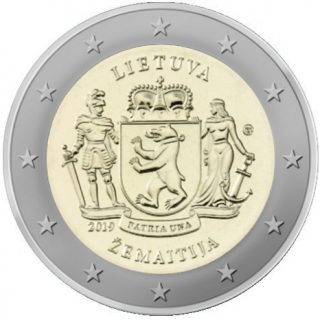 2019 2 € moneta, skirta Žemaitijai (iš serijos „Lietuvos etnografiniai regionai“)
