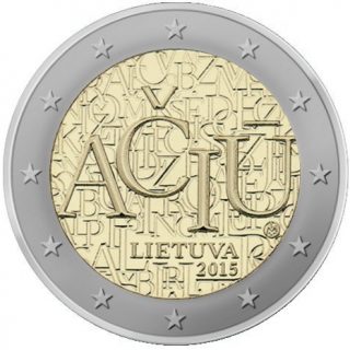 2015 2 € moneta, skirta lietuvių kalbai
