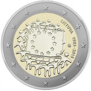 2015 2 € moneta, skirta Europos Sąjungos vėliavos 30-mečiui