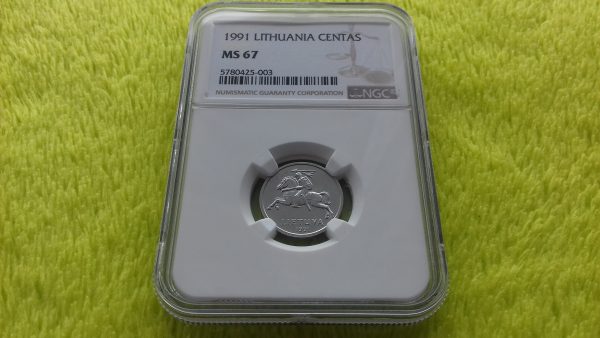 1991 1 centas MS 67