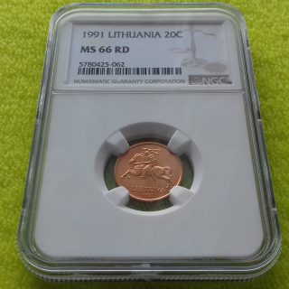 1991 20 centų MS 66 RD