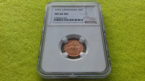 1991 20 centų MS 66 RD