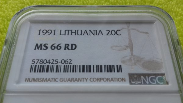 1991 20 centų MS 66 RD - Image 2