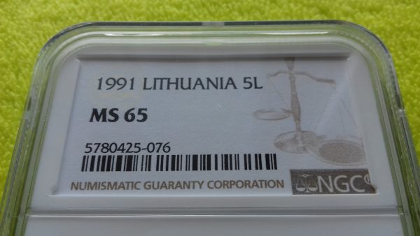 1991 5 litai MS 65 - Image 2