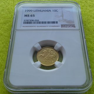 1999 10 centų MS 65
