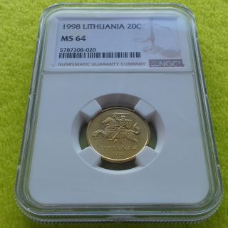 1998 20 centų MS 64