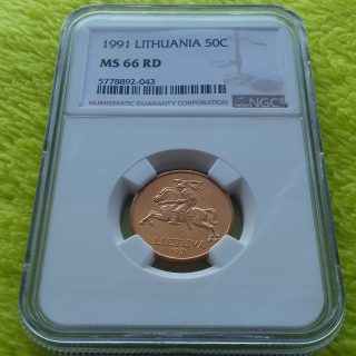 1991 50 centų MS 66 RD