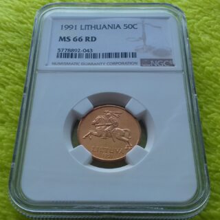 1991 50 centų MS 66 RD