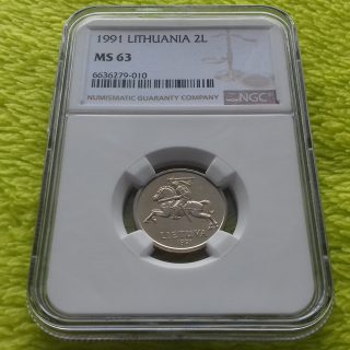 1991 2 litai MS 63