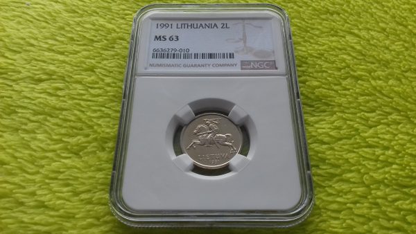 1991 2 litai MS 63