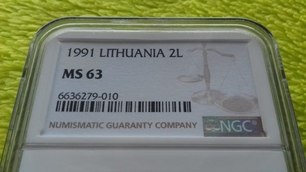 1991 2 litai MS 63 - Image 2