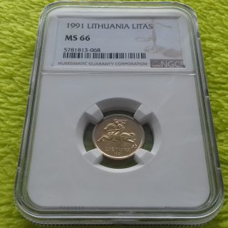 1991 1 litas MS 66