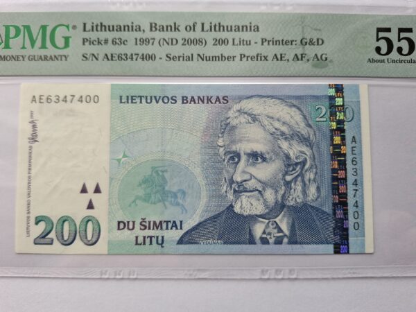 1997 200 litų aUNC 55 - Image 2