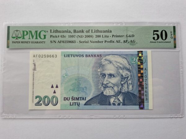 1997 200 litų aUNC 50