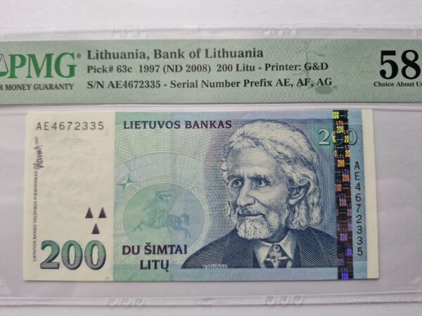 1997 200 litų aUNC 58 - Image 2