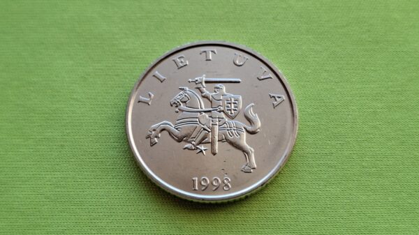 1998 1 litas UNC su defektais - Image 3