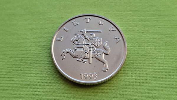 1998 1 litas UNC su defektais