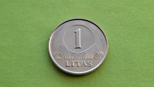 1998 1 litas UNC su defektais - Image 4