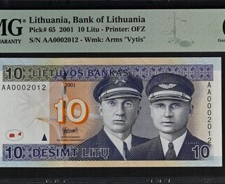 2001 10 litų UNC 65