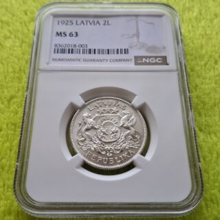 1925 2 latai MS 63
