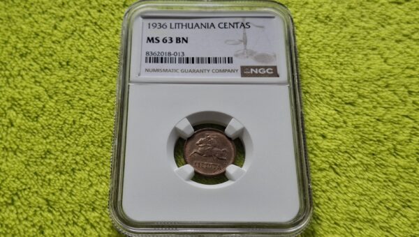 1936 1 centas MS 63 BN