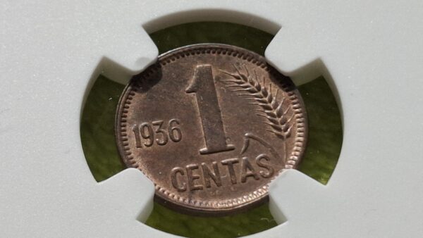 1936 1 centas MS 63 BN - Image 7