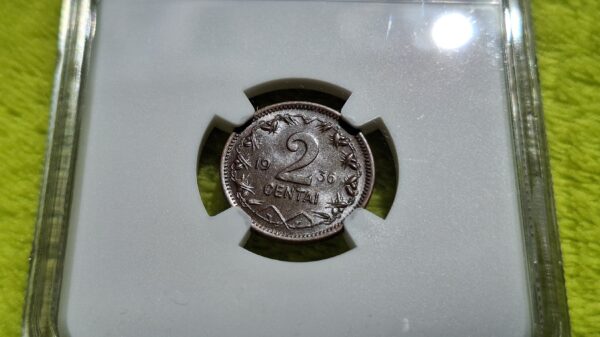 1936 2 centai MS 62 BN - Image 6