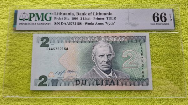 1993 2 litai UNC 66