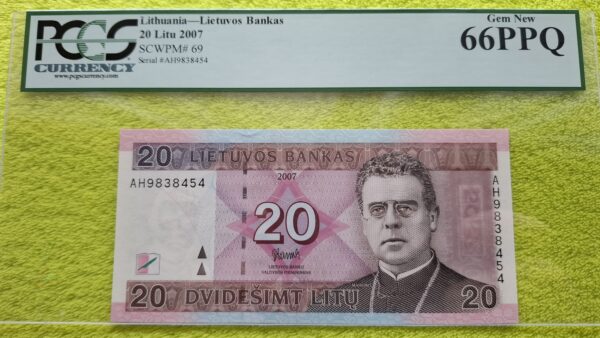 2007 20 litų UNC 66