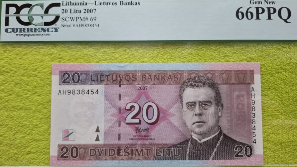 2007 20 litų UNC 66 - Image 3