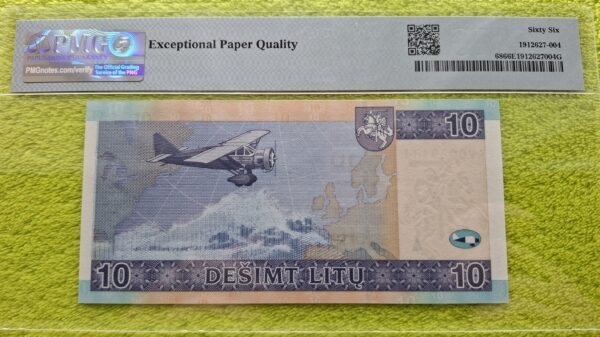 2007 10 litų UNC 66 - Image 2