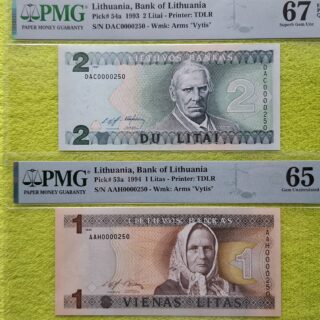 Sertifikuotų banknotų komplektas