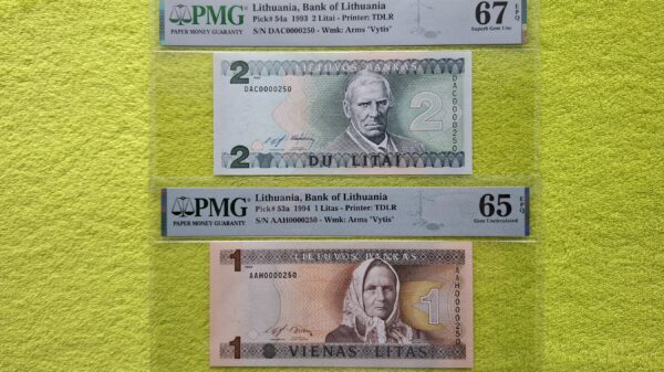 Sertifikuotų banknotų komplektas