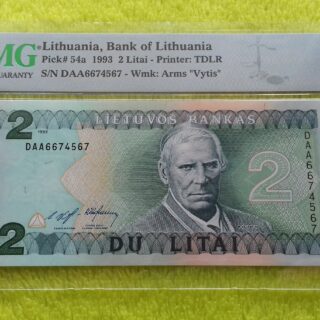 1993 2 litai UNC 67