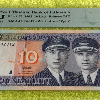 2001 10 litų UNC 65