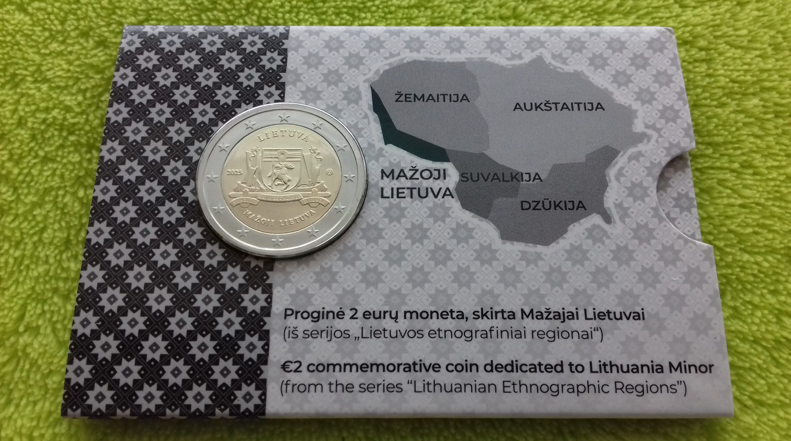 2025 2 € moneta "Mažoji Lietuva" kortelėje