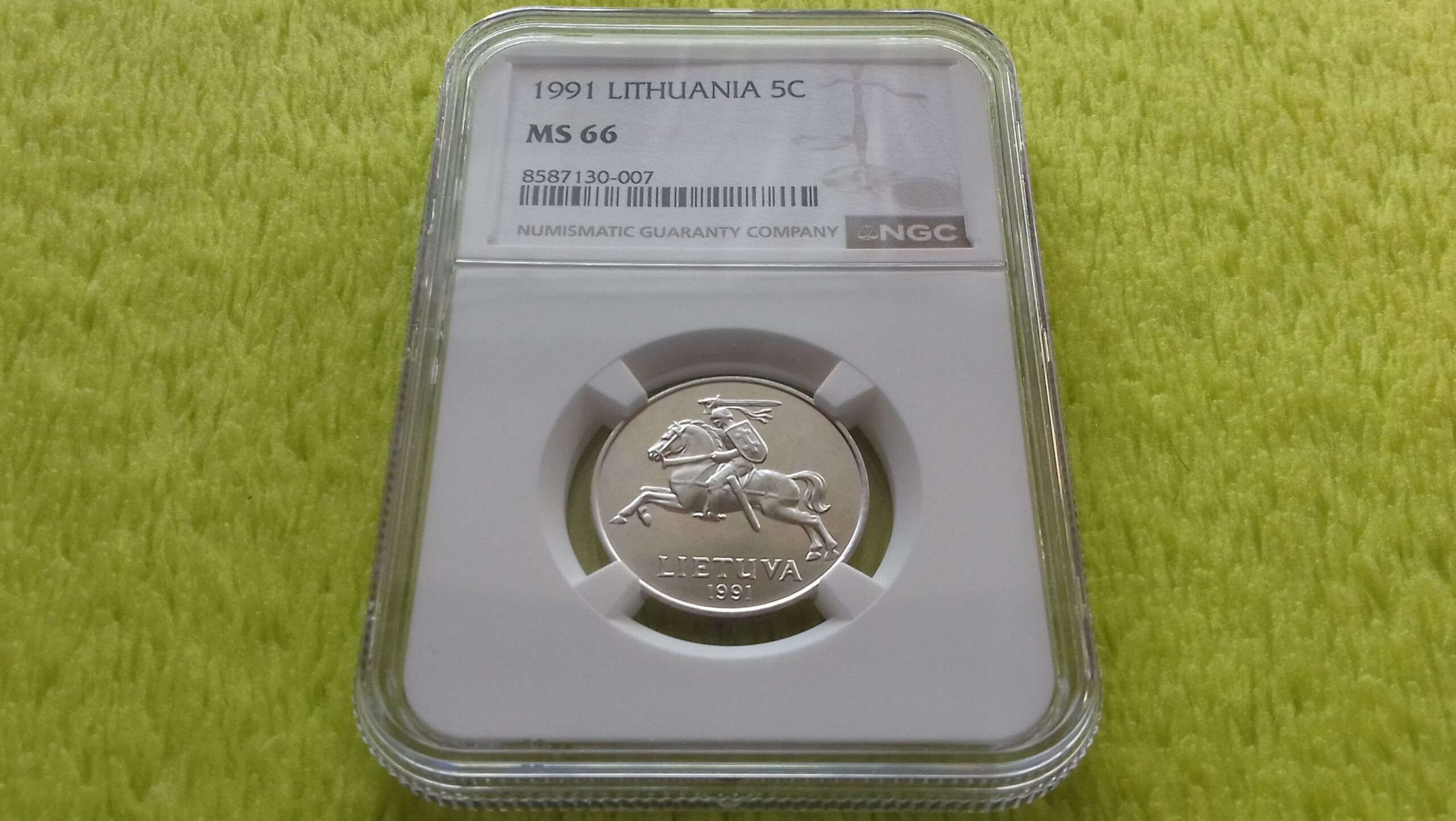 1991 5 centai MS 66
